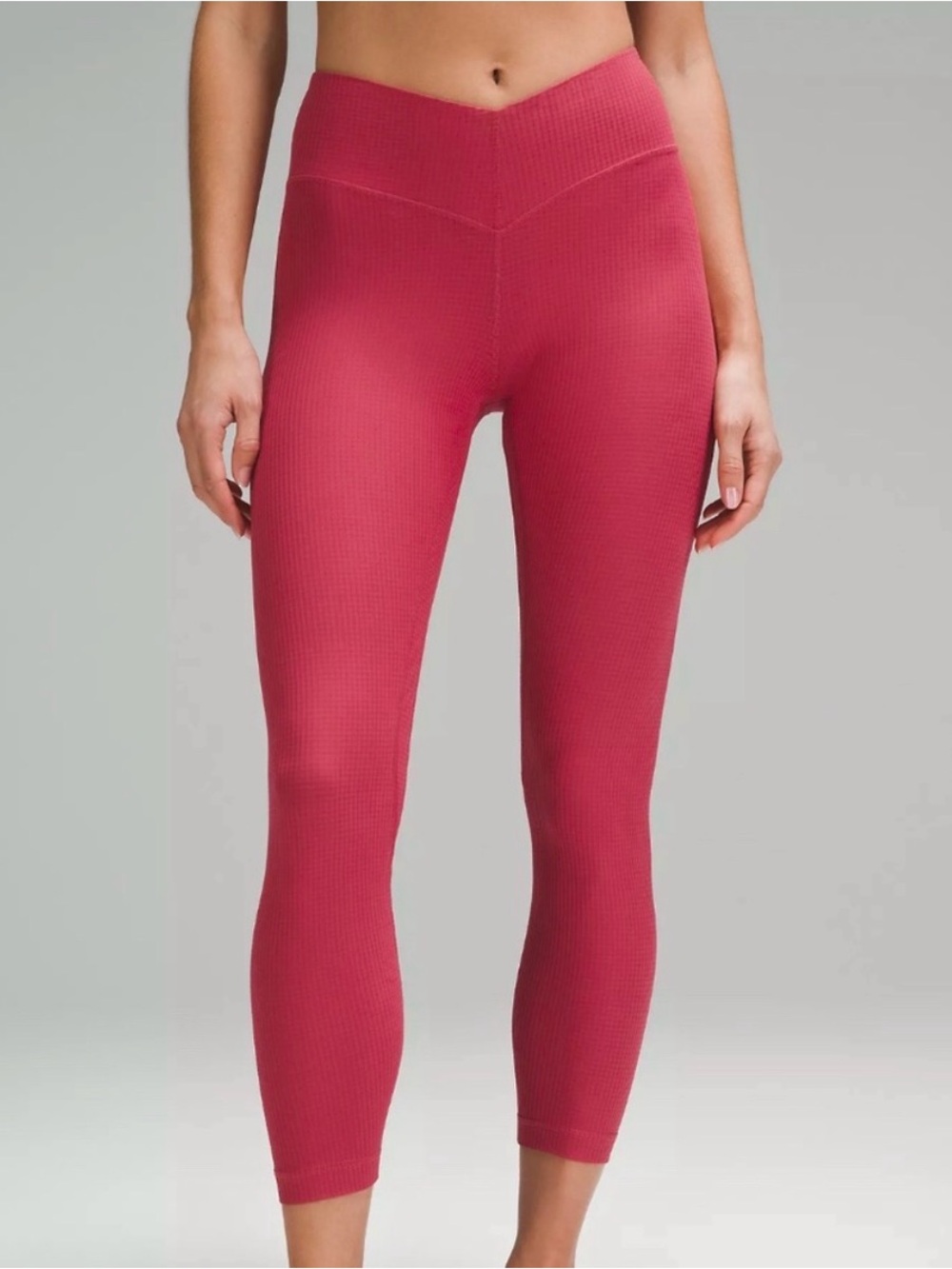 ❤️‍🔥BOGO FREE Lululemon V-Waist Yoga Tight 25" Grid Texture Vintage Rose 10